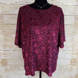 Vintage Crushed Velvet Design Top By Bentley Plus